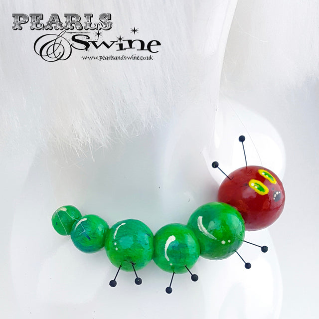 "The Hungry Caterpillar" Quirky Art Necklace