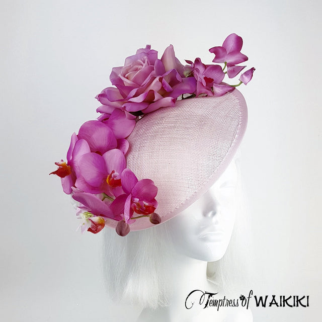 "Blossom" Pink Orchid Rose Royal Ascot Hat