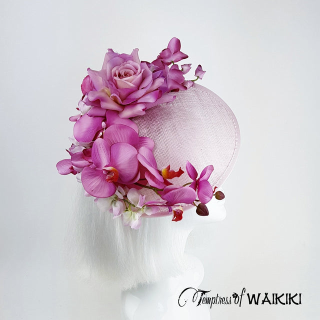 "Blossom" Pink Orchid Rose Royal Ascot Hat
