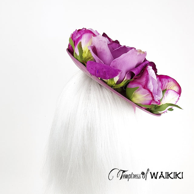 purple flower hat