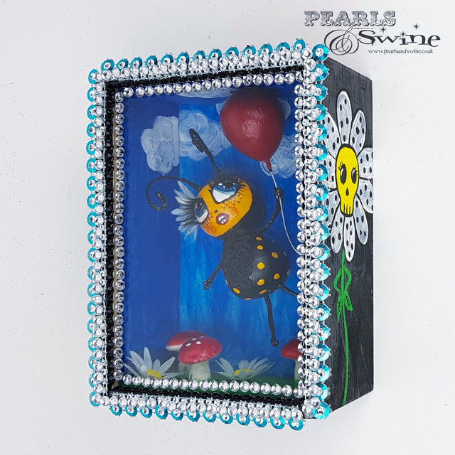 "Bumble" Bee Doll LowBrow Art Sculpture in Framed Box