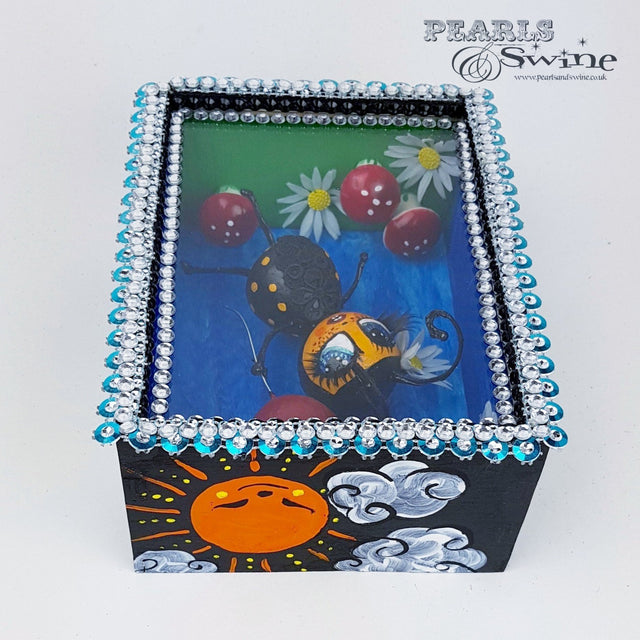 "Bumble" Bee Doll LowBrow Art Sculpture in Framed Box