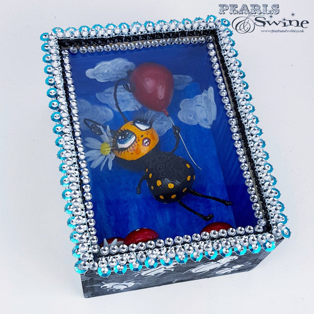 "Bumble" Bee Doll LowBrow Art Sculpture in Framed Box