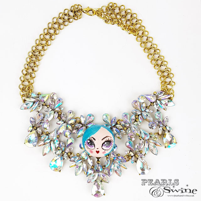 "La Mignonne" Opulent Colourful DollFace Necklace
