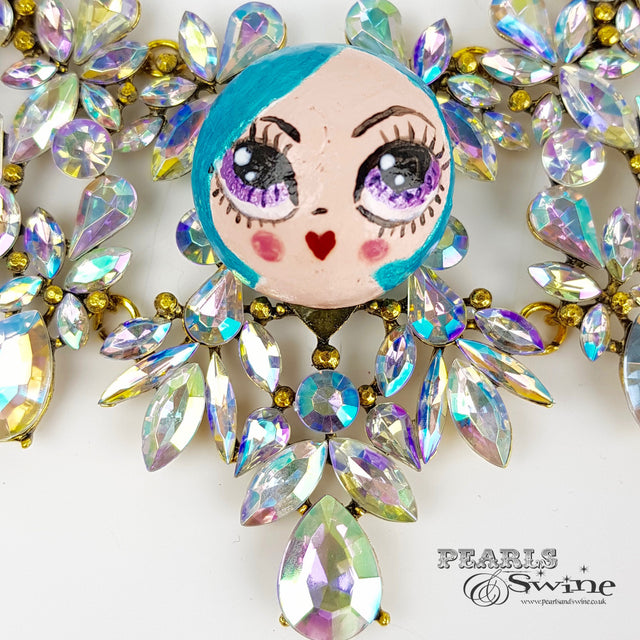 "La Mignonne" Opulent Colourful DollFace Necklace