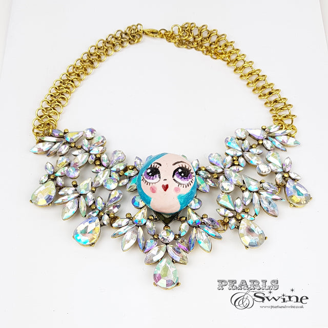 "La Mignonne" Opulent Colourful DollFace Necklace