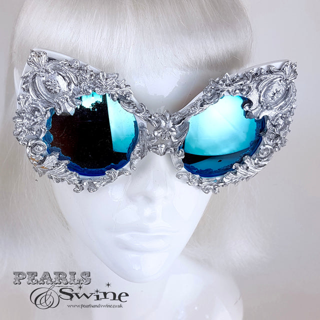 "Versailles" Silver Filigree Ornate Sunglasses