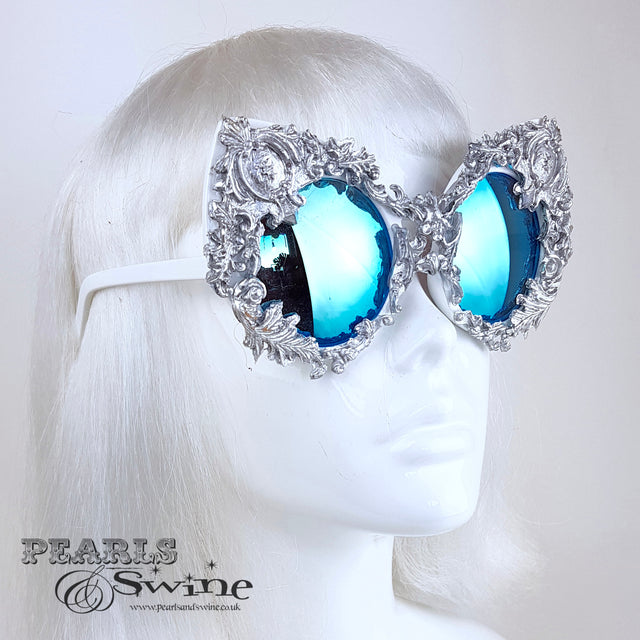 "Versailles" Silver Filigree Ornate Sunglasses