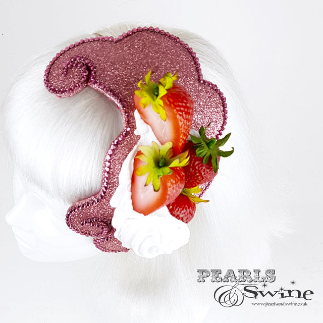 "Whipped" Strawberries & Cream Vintage Style Hat
