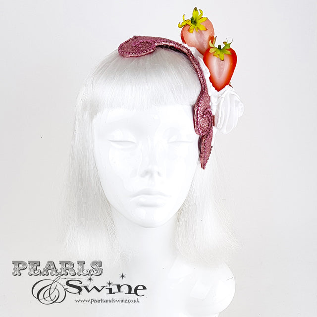 "Whipped" Strawberries & Cream Vintage Style Hat