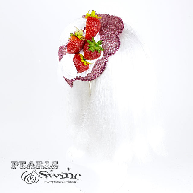 "Whipped" Strawberries & Cream Vintage Style Hat