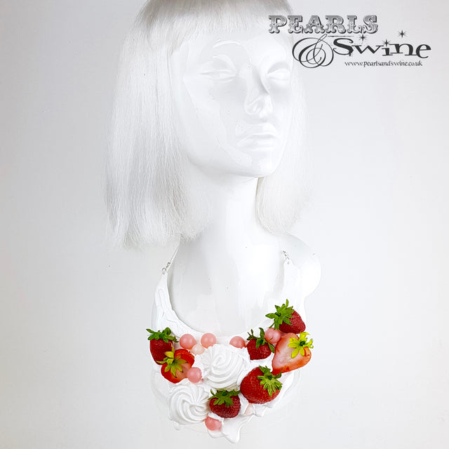 "Strawberries & Cream" Neckpiece (Similar can be made!)