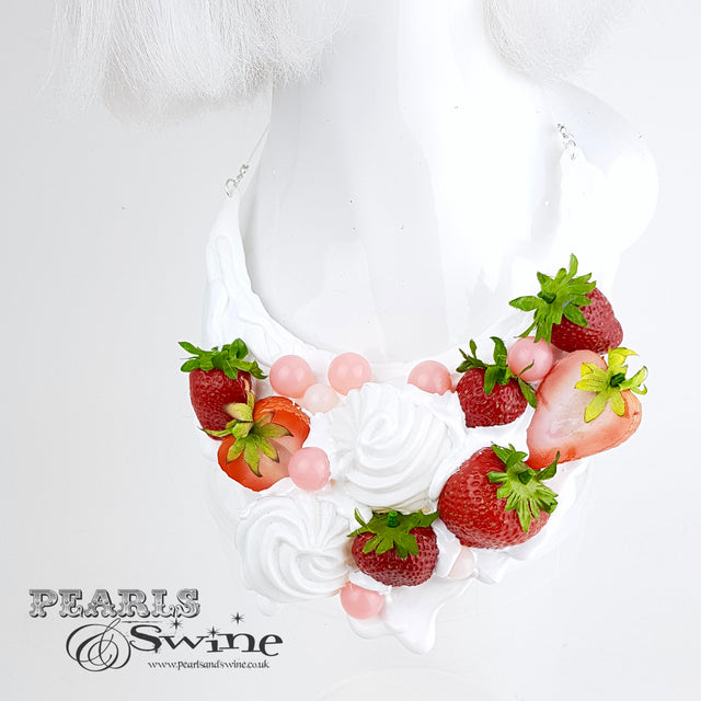 "Strawberries & Cream" Neckpiece (Similar can be made!)