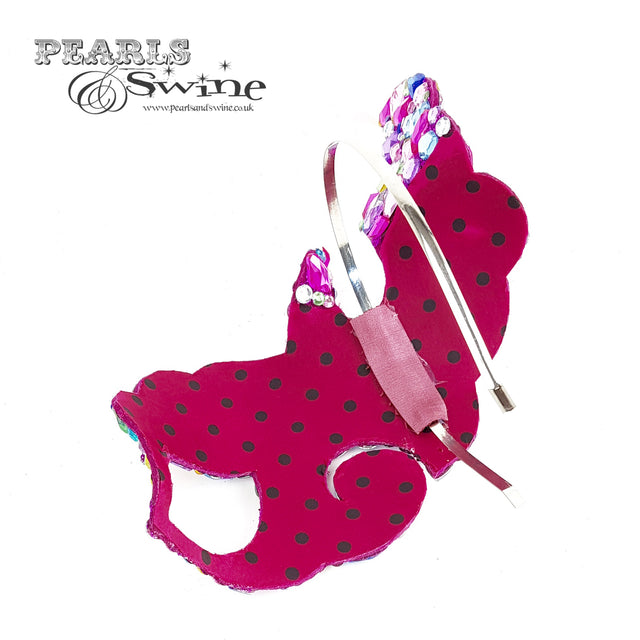 "Discobaby" 80s Inspired Rainbow Jewel Half Mask