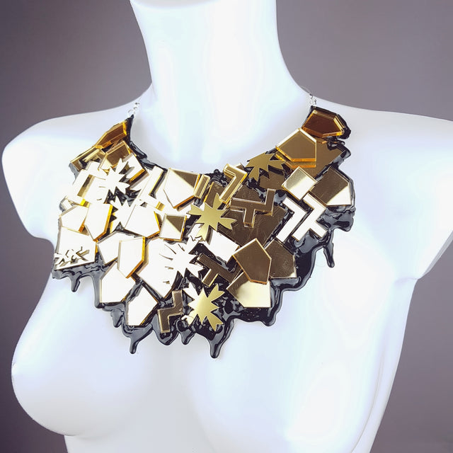 "Glam" Eighties Inspired Gold Neckpiece
