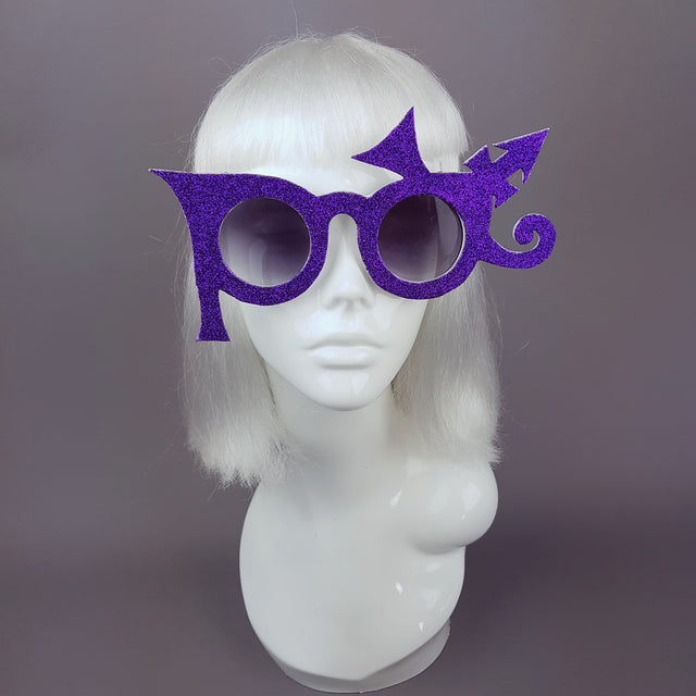 "Baby, I'm A Star" Purple Glitter Prince Inspired Sunglasses