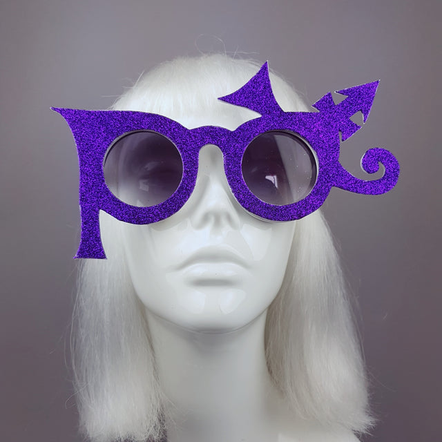 "Baby, I'm A Star" Purple Glitter Prince Inspired Sunglasses