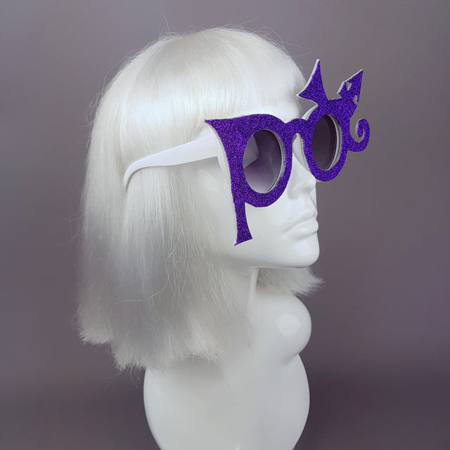 "Baby, I'm A Star" Purple Glitter Prince Inspired Sunglasses