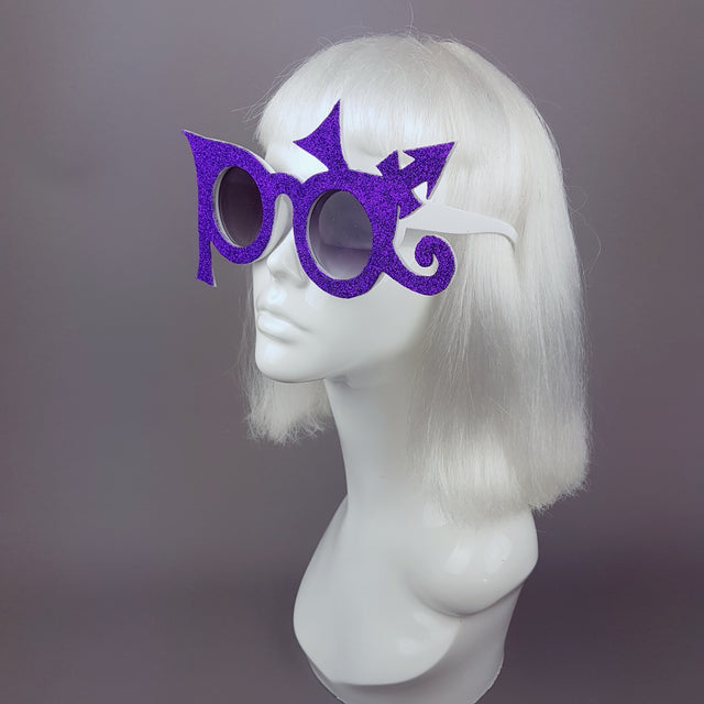 "Baby, I'm A Star" Purple Glitter Prince Inspired Sunglasses