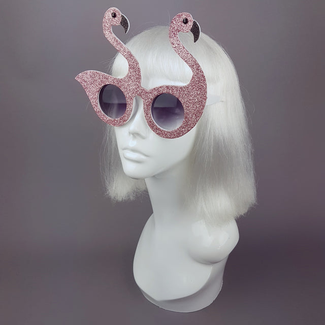 "I'm Freakin' Fabulous" Pink Glitter Flamingo Sunglasses