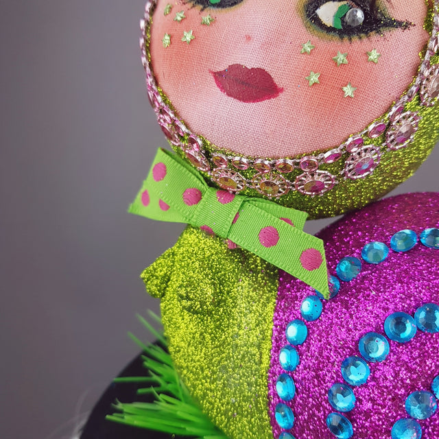 "Slither" Glitter Doll Face Snail Hat