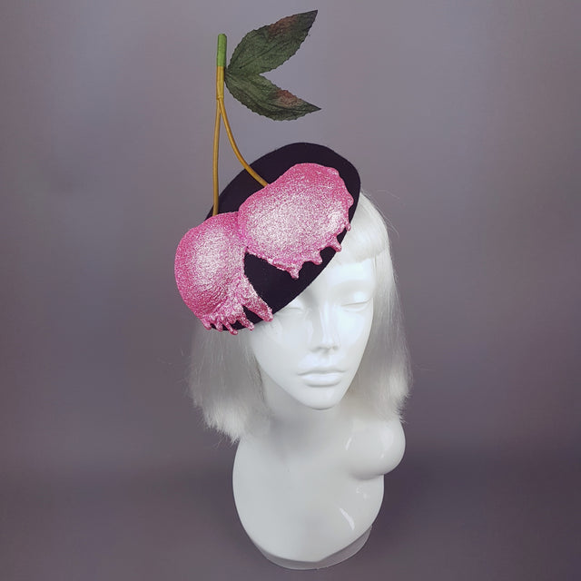 "BonBon" Giant Glittered Cherries Hat