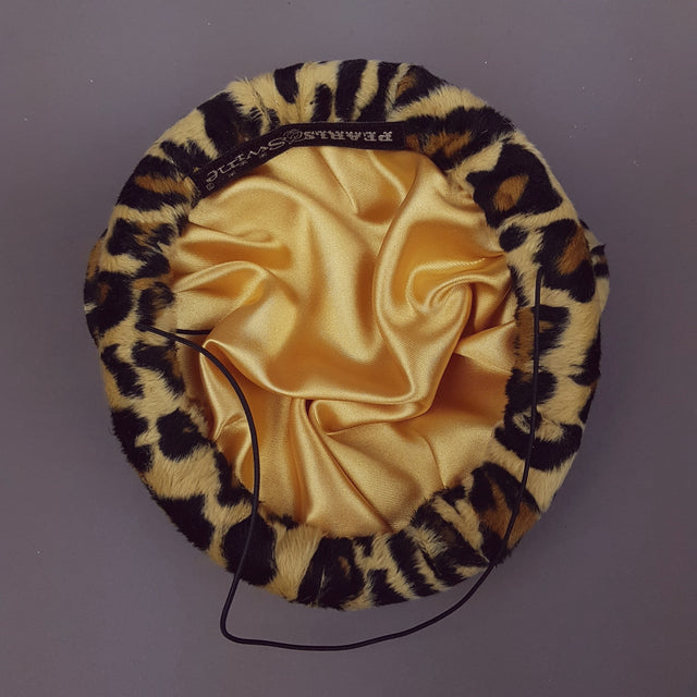 "Fluffy" Leopard Print, Cat Ears Fascinator