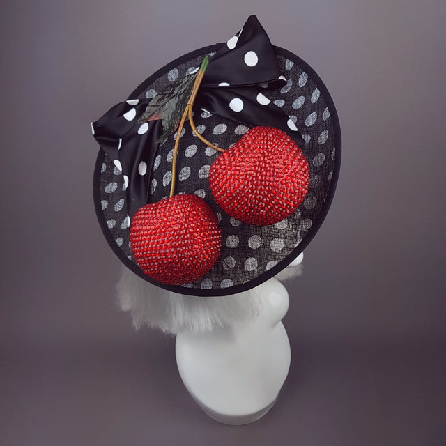 "Cherry Pop" Giant Cherries Polkadot Hat