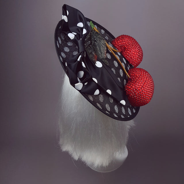 "Cherry Pop" Giant Cherries Polkadot Hat