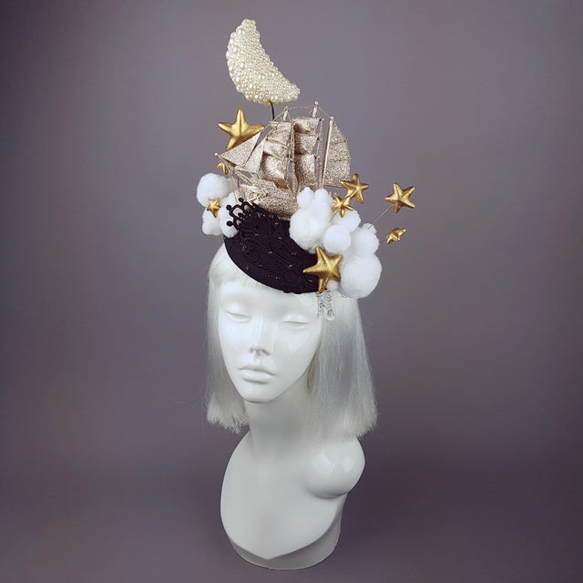 "Ocean of the Sky" Gold Ship & Moon Hat
