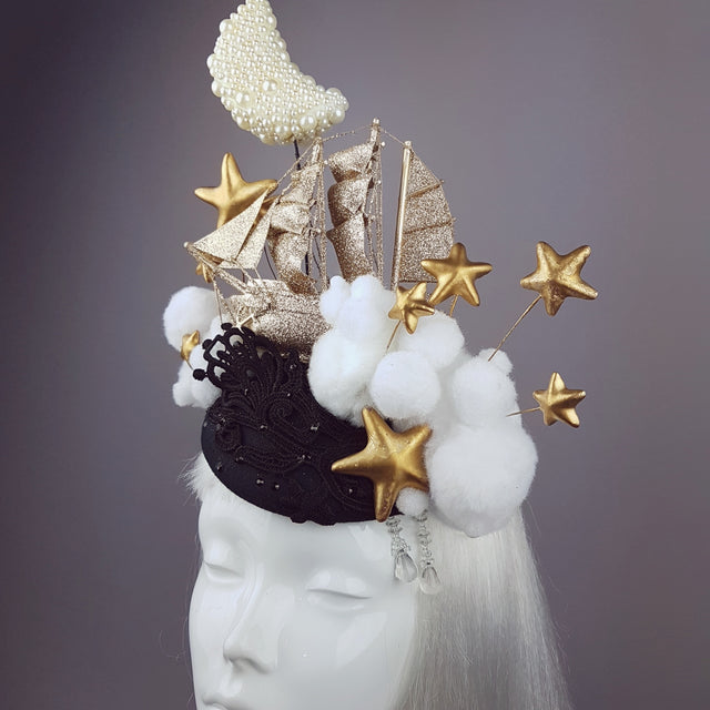 "Ocean of the Sky" Gold Ship & Moon Hat