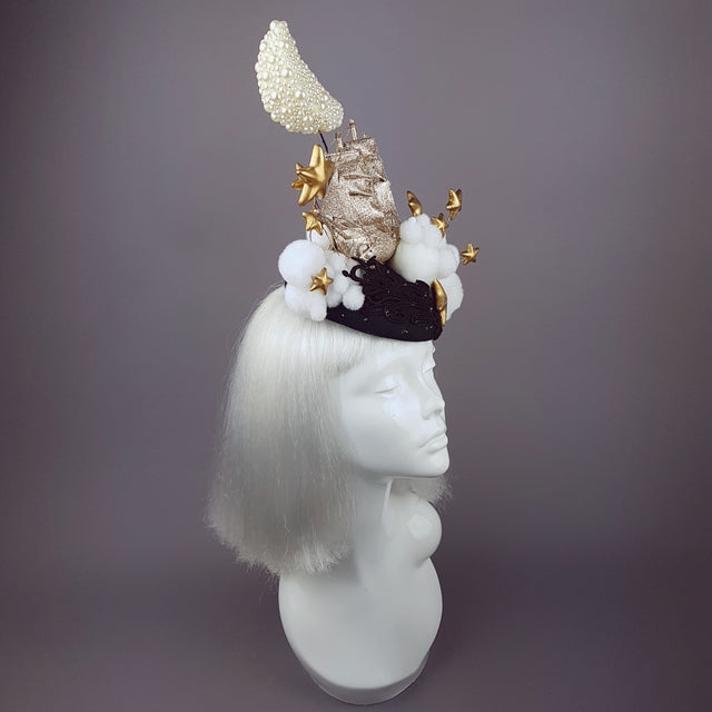"Ocean of the Sky" Gold Ship & Moon Hat