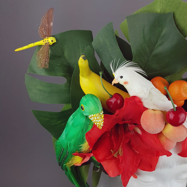 "Jungle" Parrot and Cockatoo Tropical Headpiece