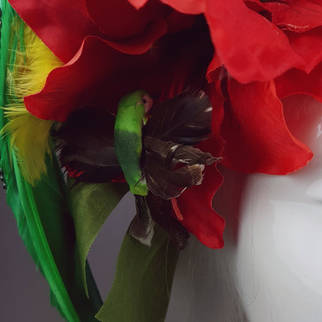 "Jungle" Parrot and Cockatoo Tropical Headpiece