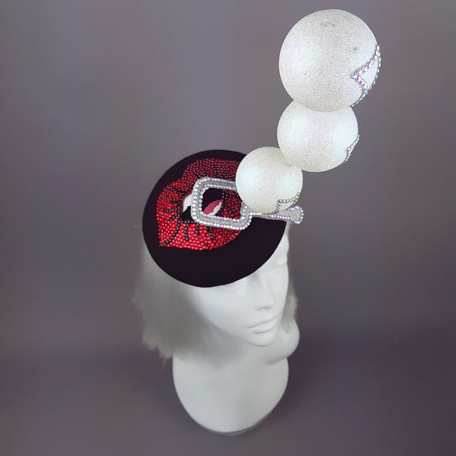 "Bubble Blower" Red Crystal Lips Hat
