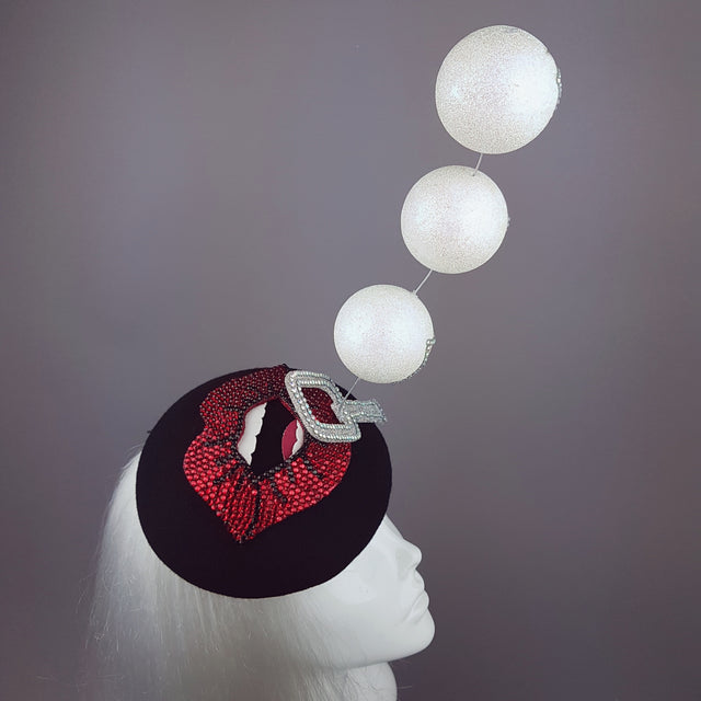 "Bubble Blower" Red Crystal Lips Hat