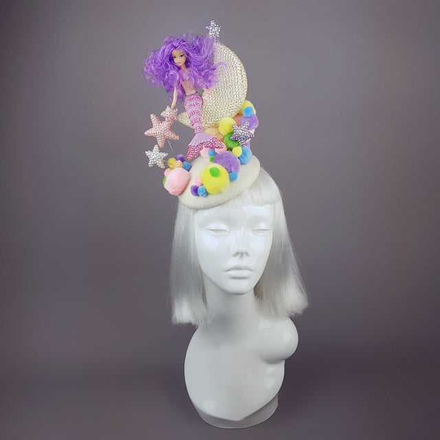 "Mermaid on the Moon" Crystal Pom Pom Hat