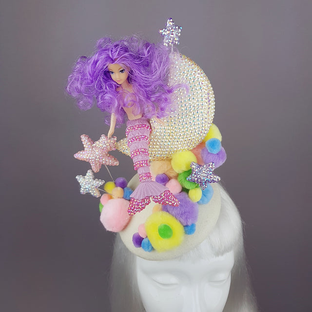 "Mermaid on the Moon" Crystal Pom Pom Hat