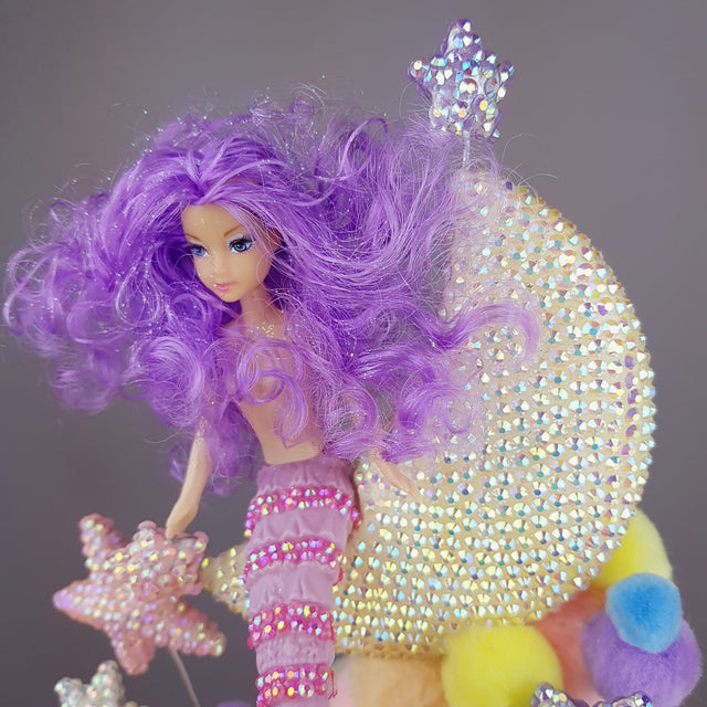 "Mermaid on the Moon" Crystal Pom Pom Hat
