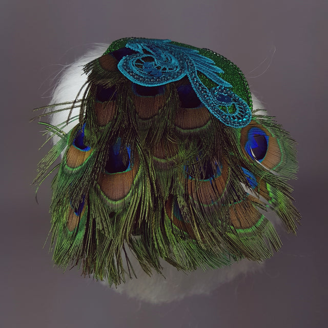 "Mayura" Vintage Style Peacock Hat