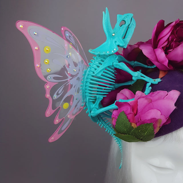 "Mariposa de Dinosaurio" Dino Fairy and Peonies Hat
