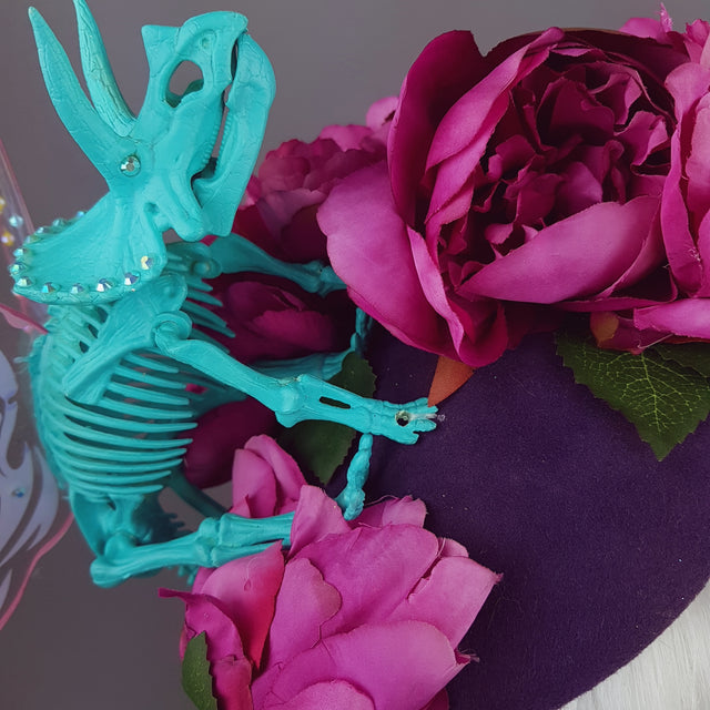 "Mariposa de Dinosaurio" Dino Fairy and Peonies Hat
