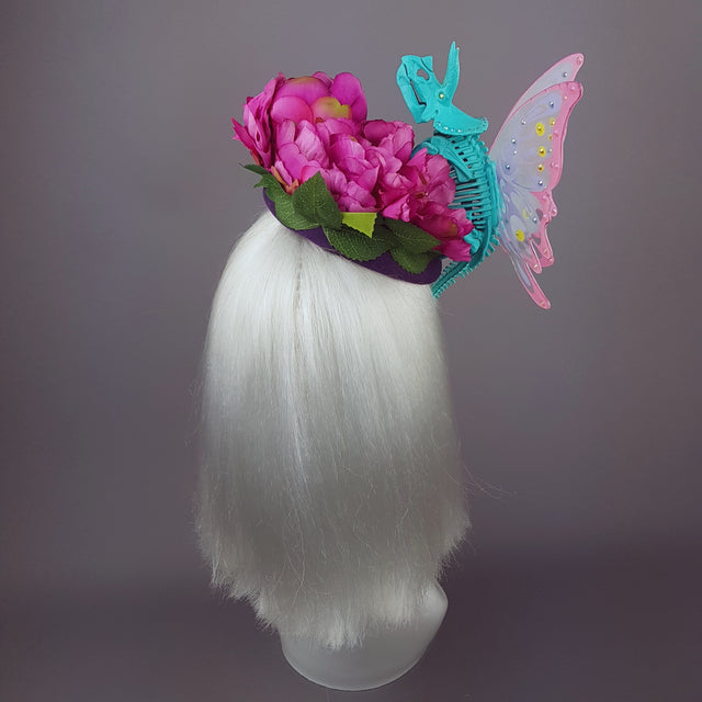 "Mariposa de Dinosaurio" Dino Fairy and Peonies Hat