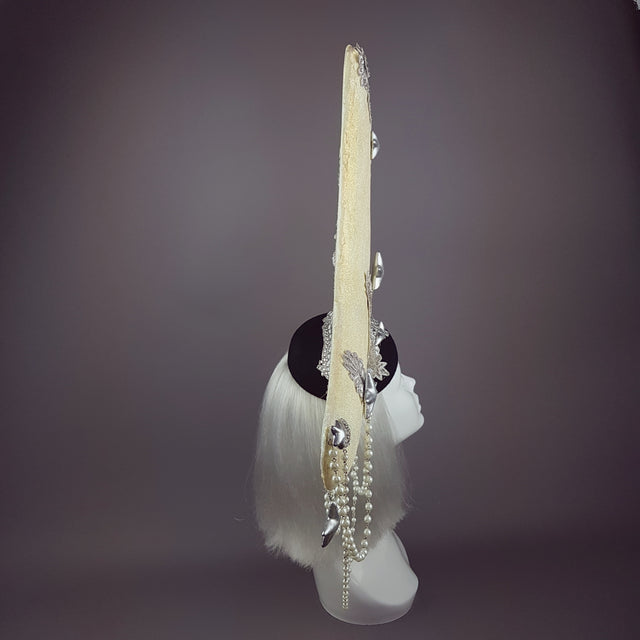 "Selenophile" OTT Glittery Pearl Moon Hat