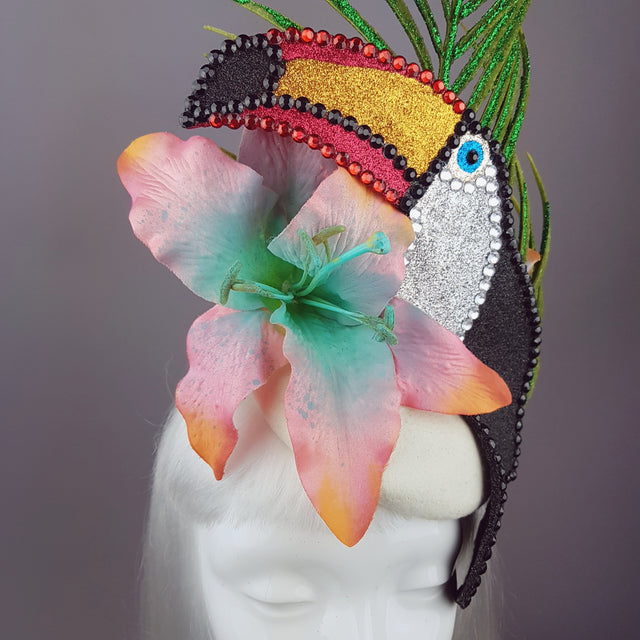 "Costa Rica" Toucan Tropical Flower Hat