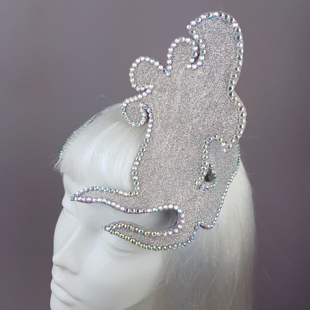 "Million Dollar Mermaid" Vintage Inspired Silver Fascinator