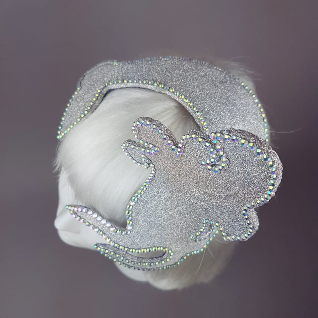 "Million Dollar Mermaid" Vintage Inspired Silver Fascinator