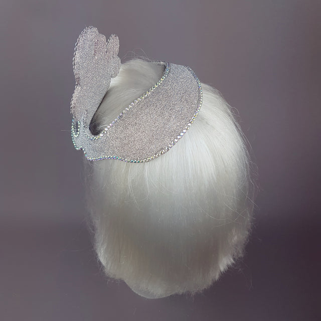 "Million Dollar Mermaid" Vintage Inspired Silver Fascinator