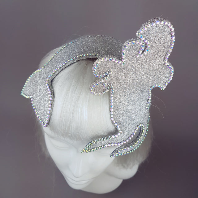 "Million Dollar Mermaid" Vintage Inspired Silver Fascinator