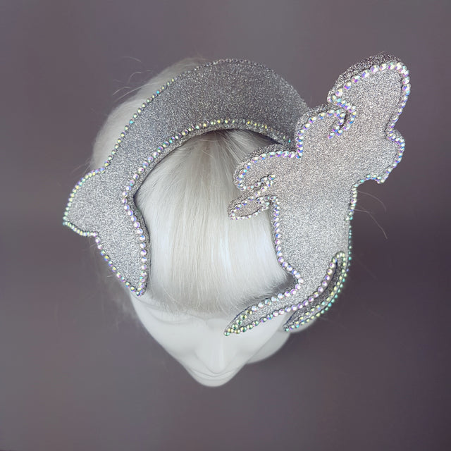 "Million Dollar Mermaid" Vintage Inspired Silver Fascinator